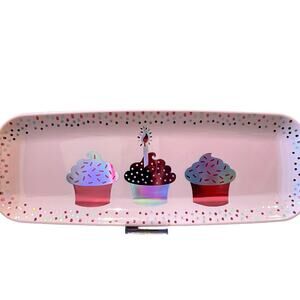 Cupcakes & Cashmere Pink Cupcake Disposable Rectangle Serving Tray Set of 3 NEW